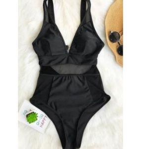 Sexy black one piece swim suit